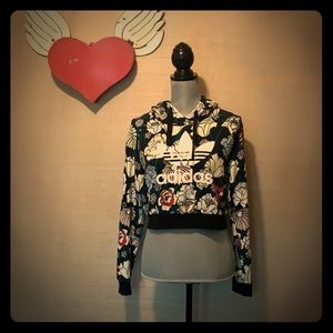 Adidas Floral Cropped Sweatshirt
